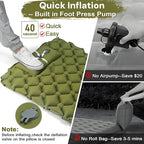 1.8 Pounds Ultralight Camping Sleeping Pad - R-Value 3.0 for 4 Seasons, Durable & 100% Waterproof Outdoor Air Mattress, Compact Sleeping Mat for Hiking, Backpacking, Travel