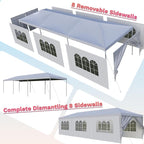 Flamaker 10'x30' Heavy Duty Waterproof Party Tent – Large Outdoor Gazebo with Removable Sidewalls & 2 Doors for Weddings, Markets & Gatherings (White)