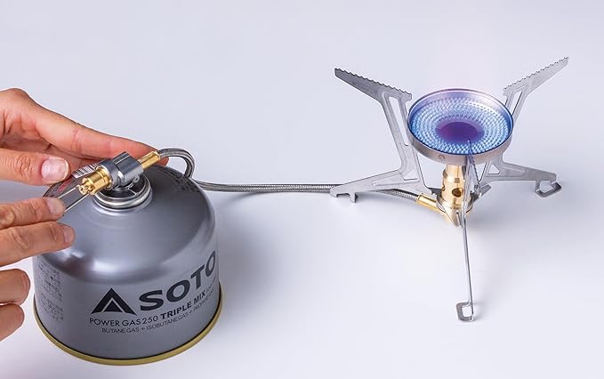 SOTO Fusion Trek Detachable Compact & Portable Camping Gas Stove with Micro Regulator Valve System, Wind-Resistance Backpacking Stove for Outdoors, Hiking, Cooking - Shipped Empty