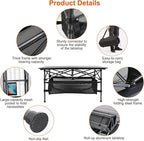 Folding Camping Table, Portable Aluminum Roll-up Lightweight Picnic Table with Large Storage Basket and Carrying Bag for Camping, Picnic, BBQ, Beach, Party, Backyard
