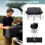 Padded Double Camping Chair Folding Loveseat 2 Person Camp Chair Heavy Duty Lawn Chairs Camping Couch Outdoor Folding Sofa