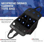 Desing Wish Portable Drinks Tote Bag for 6 PCS Beverage Cans/Bottles, Neoprene Insulated Drinks Can Bottle Carrier Tote Beverages Cans Cooler Bag Holder for Camping, Picnic, Party (Black)