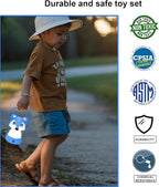 Kids Camping Essentials – LED Kids Lantern and Rechargeable Kids Headlamp Set | Multiple Purposes Kids Nightlight/Flashlight Toys –Holiday, Halloween N Birthday Gifts for Toddlers and Kids (Blue)
