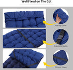 REDCAMP Folding Cot Pads for Sleeping Extra Thick, Soft Comfortable Velvet & Corduroy Cotton Camping Cot Mattress Pad for Backpacking Hiking, Black Blue Brown Grey 75x30 inches