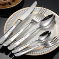 60-piece Silverware Set for 12,304 Stainless Steel Flatware Cutlery Set,Forks Spoons and Knives Set for Home/Camping/Travel,Mirror Finish,Dishwasher Safe(Silver)