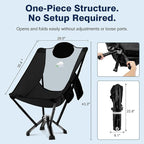 Utility-Grade High-Back Folding Chair — Stable One-Piece Structure, Extended Back Support for Longer Sitting, Reinforced Aluminum Frame, Portable Chair for Camping, RV & Outdoor Use