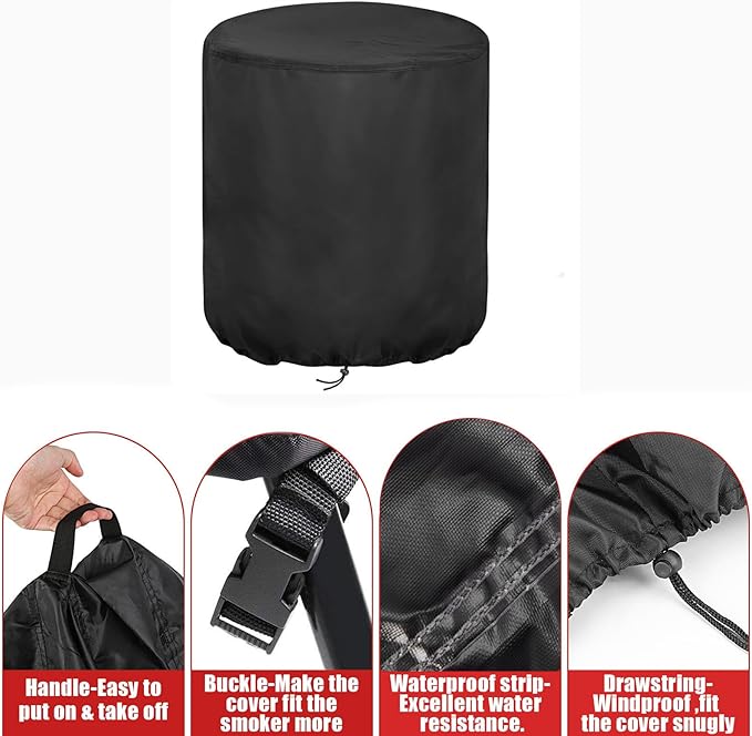 Outdoor Fryers Cover for Charbroil The Big Easy Oil-Less Turkey Fryer, Waterproof Deep Fryer Cover for Outdoor Cooking - 20.75"D x 23.5"H