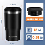 HAUSHOF 12 oz Can Cooler, 4 in 1 Insulated Stainless Steel Can Insulator, Fits for 12 oz Standard Can| Slim Can|12 oz Beer Bottle, Perfect for Camping, Beach, Picnic