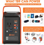 Takki Portable Power Station 83Wh Camping Solar Generator Power Bank with 110V/80W AC Outlet USB Type-C Port Camping Light Lithium Battery for Home Emergency Laptop Battery Backup