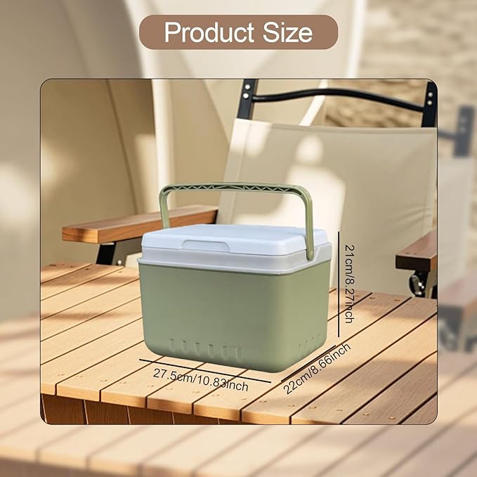 Insulated Ice Cooler, Portable Storage Case Drink Bucket, Versatile Fridge Hard Ice Chest Box for Camping Picnic Beach BBQ Tailgating Fishing