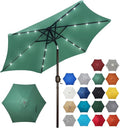 Blissun 7.5 ft Solar Umbrella, 18 LED Lighted Patio Umbrella, Table Market Umbrella