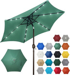 Blissun 7.5 ft Solar Umbrella, 18 LED Lighted Patio Umbrella, Table Market Umbrella