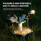 Folding Rechargeable Camping Light with Stand,Allspark Waterproof Hanging LED Camping Lantern,Magnetic Dimmable Portable Tent Lights with Detachable Tripod for Outdoor,Power Outage,Hurricane,Hiking