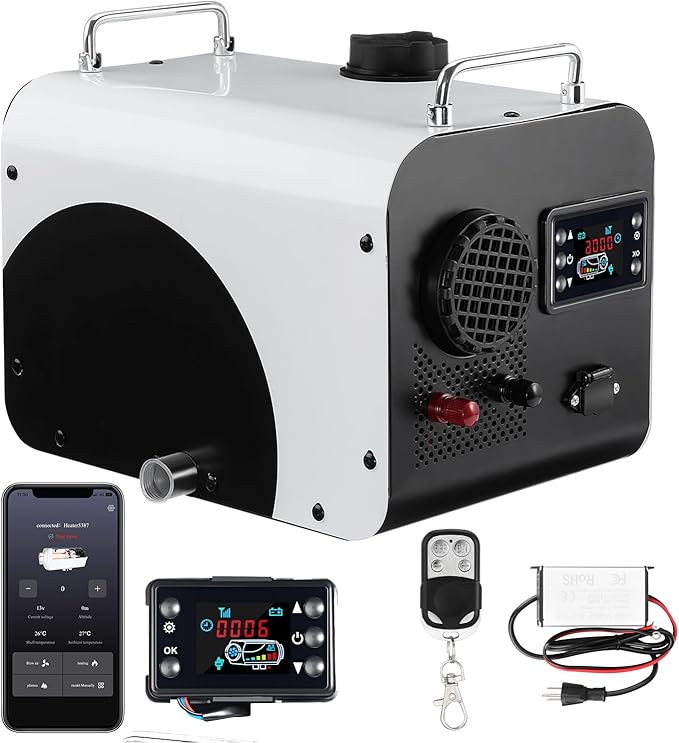8KW Diesel Heater, Portable Diesel Air Heater All in One 110V/12/24V with App Control, Remote Control and Display Screen,Fast Heating Horizontal Diesel Heater for Campers RV Trailer Garage Home Tent