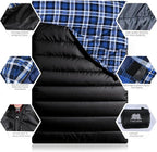 Double Sleeping Bag Cotton Flannel for Camping, Backpacking Or Hiking. Queen Size 2 Person Waterproof Sleeping Bag for Adults Or Teens. Lightweight with Compression Sack