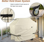 NettyPro Grill Cover Heavy Duty Waterproof 64 inch, Outdoor 2-3 Burners Gas BBQ Cover for Outside Weber, Char-Broil, Brinkmann, Nexgrill Barbecue, Beige