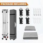 EAGLE PEAK Commercial Canopy 10x10 Pop Up Canopy Tent with 1 Sidewall, Easy Setup Heavy Duty Instant Event Shelter for Vendors & Markets, Outdoor Sun Shade, Light Gray