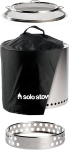 Solo Stove Ranger Big Yard Bundle | Includes Fire Pit, Stand, Shield & Shelter | Perfect for 2–4 People | Portable Wood Burning, Stainless Steel, 15.25in H x 15in Dia