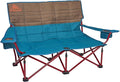 Kelty Low Loveseat Oversized 2-Person Heavy Duty Folding Camp Chair, Double Seat for Soccer Games, Tailgating, Beach Days (Low Height/Deep Lake)
