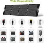 Portable Solar Panel 80 Watt for Power Station, IP67 Waterproof Foldable Solar Cell Solar Charger w/ XT60 Anderson DC 8mm 7909 5521 Connector for Camping, RV, Off Grid Living