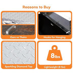 Flybold Blackstone Griddle Cover 36 inch - Waterproof Diamond Plated Design - Aluminum Hard Top Lid - Stainless Steel Handle - Fits Blackstone 36" Grill - Ideal for BBQ, Camping Griddle Accessories