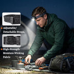 Headlamp Rechargeable - Super Bright LED Head Lamp with Red and White Light for Adults Motion Sensor Streamlight Head Light with Night Buddy Running Camping Hunting Hiking Fishing (Black Panther)