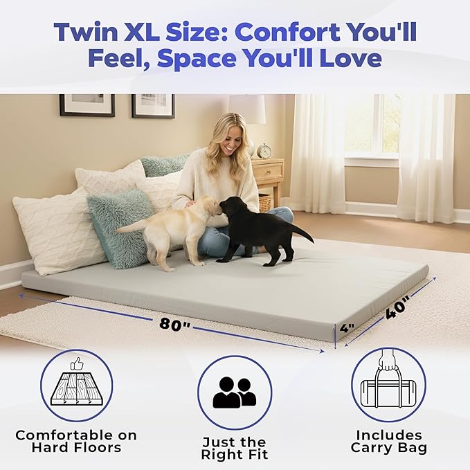Hazli Matrix AirCell Memory Foam Camping Mattress Pad - CertiPUR-US Roll Up Mattress for Adults - Portable Foam Sleeping Mats for Camping - Camp Cot Sleeping Pad - Floor Sleep Mat Bed Roll for Car RV
