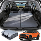 Car Bed for Ford Explorer, Foldable Non-Inflatable Memory Foam Camping Mattress, Thickened Portable SUV Trunk Sleeping Pad, Air Mattress Upgrade for Camping & Travel Essentials, With Storage Bag, Gray
