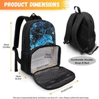 School Backpack with Multi Pockets, Lightweight Insulated Cooler Backpack Lunch Box, Casual School Work Nurse Hiking Outdoor Daypack Meal Bag, Blue Dolphin Floral