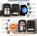 Mini Fridge, 4 Liter/6 Can Mini Makeup Fridge, 110V AC/ 12V DC Portable Thermoelectric Cooler&Warmer for Skincare, Drink, Cosmetic, Medicine, Small fridge for Bedroom, Office, Dorm, Car, Black