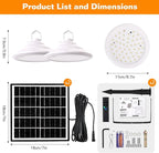 Solar Chicken Coop Light with Timer | Three-Color Dimmable LED, IP66 Waterproof Hanging Ceiling Pendant Light Suitable for Poultry Farms,Coops,Patio,Camping,Garage etc(2pcs)