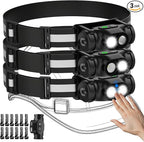 Rechargeable Headlamp 3PCS, High Lumens Bright Head Lamp Led with Motion Sensor, 4 Modes, Magnet, Detachable Flashlight & Headband for Adult,Running,Outdoor,Emergency,Hard Hat Light