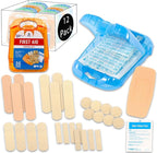 Mini First Aid Kit Bulk Set - Travel Size Bundle Includes 12 Small First Aid Kits in Durable Case for Car, Purse, Travel, Backpack, Camping | Small First Aid Kit