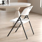 Nazhura 350 Weight Limit Heavy Duty Plastic Folding Chair with Reinfoced Steel Frame for Indoor and Outdoor, Wedding, Party, Restaurant, Meeting Room, Patio and Garden (White, 8 Pack)