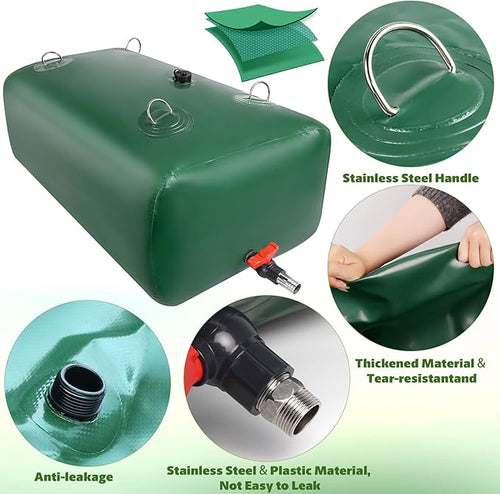 400 L/105.7 Gallon Water Storage Bladder, Foldable Portable Water Bladder Tank, Large Capacity Water Container, Water Bag for RV, Truck, Camping, Emergency & Outdoor Use