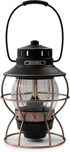 Barebones Railroad Lantern – Antique Bronze, Vintage-Inspired LED Camping Lantern with Rechargeable Battery – Adjustable Brightness Outdoor Light for Camping Gear, Backyard, and Home Decor