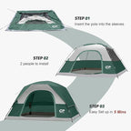 Tents for Camping 4 Person Tent Waterproof Windproof Double Layer Camping Tent, Easy Setup Dome Tent with Large Mesh Windows & Wider Door for Outdoor Camping & Hiking