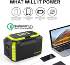 MARBERO 222Wh Portable Power Station 200W Outdoor Generator 60000mAh with AC Outlet 110V 200W DC USB LED Flashlights Lithium Battery Power Supply for CPAP Camping Backup Emergency Home