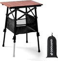 Odoland Folding Camping Table, Adjustable Height Small Portable Picnic Table with Storage Bag for Outdoor Camp, Cooking, Beach, Travelling, Backyards, Fishing