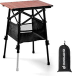 Odoland Folding Camping Table, Adjustable Height Small Portable Picnic Table with Storage Bag for Outdoor Camp, Cooking, Beach, Travelling, Backyards, Fishing