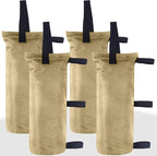 ABCCANOPY Canopy Weights Set of 4-120LBS Sand Bags for Pop up Tent, Weight Bags for Outdoor Gazebo, Trampoline, Pergola, Beige (Without Sand)