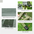 Camping Tent Cot, 4-in-1 Folding Tent Cot Combo with Mattress, Pillow, Sleeping Bag, Roller Carrying Bag, Off Ground Travel Camp Cot for Hiking, Backpacking, Picnic