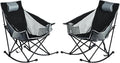 SUNNYFEEL Rocking Camping Chair 2 Pack, Outdoor Oversized Folding Lawn Chair with Pocket, Heavy Duty for Outdoor/Picnic/Lounge/Patio, Portable Camp Rocker Chairs with Carry Bag