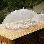 Simply Genius Pop-Up Mesh Food Covers for Outdoors - 6 Pack Extra Large 39" x 24", White, Collapsible & Reusable - Buffet Food Covers & Bug-Net Tent for Picnic, Party & Camping