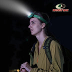 Mossy Oak 600 Lumens Rechargeable Headlamp, Lightweight LED Headlight with White & Red Light, Waterproof Head Lamp with Non-Slip Band, Dimmable & Memory Function for Camping, Running, Valentine's Day