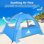 NXONE Beach Tent Sun Shelter with UPF 50+ UV Protection, Lightweight Easy Setup Portable Beach Canopy for Family, Large Space for Beach, Camping & Outdoor, 3/4/6 Person
