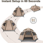 ADSMART Instant Tents for Camping 2/3/4/5 Person Tent Waterproof Easy Setup Sets Up Backpacking Tents with Carry Bag for Outdoor Hiking