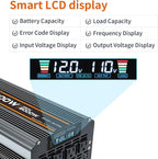 4000w Power Inverter DC 12V to AC 110V/120V Converter with 8000w Peak.Comes with LCD Display, Wireless Controller,4AC outlets 1USB.RV Inverter,Suitable for Camping,and Off-Grid Solar Inverter Systems