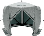CLAM Pop Up Screen Tent, Outdoor Camping Gazebo Canopy, Adventure with Wind Panels, 9' x 9', Gray