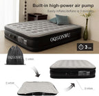 Air Mattress Queen with Built in Pump, Max 660 lbs Weight Capacity - 16" Foldable Portable Inflatable Mattress for Guests, Home, and Camping